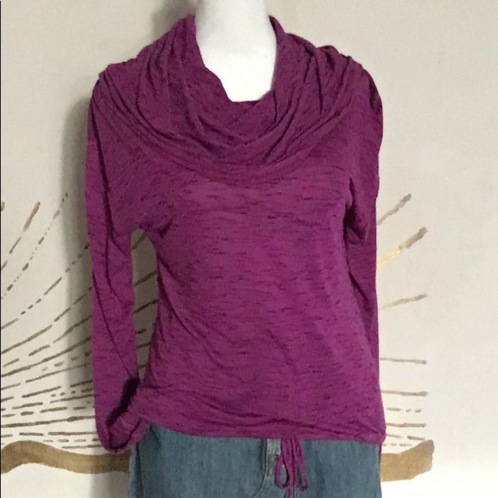 Calvin Klein Performance Athleisure Hooded Long Sleeve Cowl Neck Activewear Top